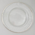 Elegance Turkish Glass Charger/ Plate with Silver Rim - 4 Piece Set